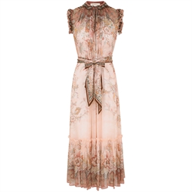 Zimmermann Alchemy Flutter Kjole, Pink Paisley
